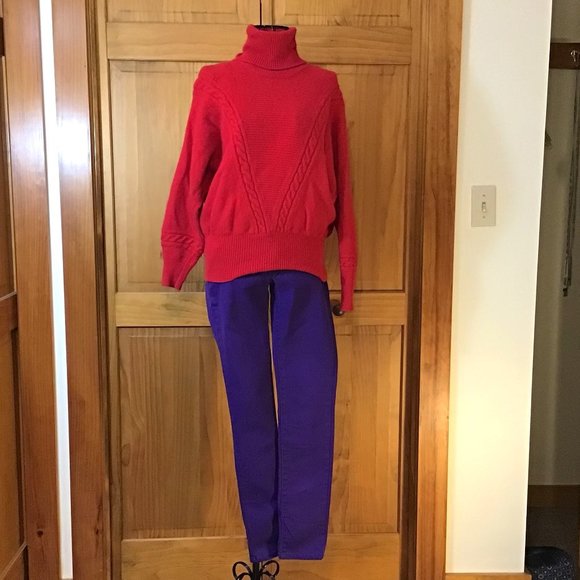 COPY - Purple High Waisted Skinny Jeans - Picture 3 of 4